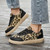Women's black leopard pattern casual lace up shoe sneaker 08