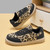 Women's black leopard pattern casual lace up shoe sneaker 09