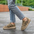 Women's brown leopard pattern casual lace up shoe sneaker 02
