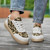 Women's white leopard pattern casual lace up shoe sneaker 06