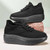 Women' black flyknit stripe texture sock like rocker bottom shoe sneaker 11