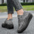 Women's grey flyknit stripe texture sock like rocker bottom shoe sneaker 02