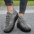 Women's grey flyknit stripe texture sock like rocker bottom shoe sneaker 09