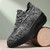 Women's grey flyknit stripe texture sock like rocker bottom shoe sneaker 11