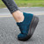 Women's navy flyknit stripe texture sock like rocker bottom shoe sneaker 04