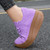 Women's purple flyknit stripe texture sock like rocker bottom shoe sneaker 09