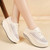 Women's beige retro hollow out lace rocker bottom shoe sneaker 07