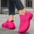 Women's pink red flyknit pattern sock like fit wide toe slip on shoe sneaker 04