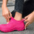 Women's pink red flyknit pattern sock like fit wide toe slip on shoe sneaker 07