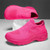 Women's pink red flyknit pattern sock like fit wide toe slip on shoe sneaker 10