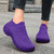 Women's purple flyknit pattern sock like fit wide toe slip on shoe sneaker 06