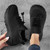 Women's black flyknit drawstring sock like fit wide toe shoe sneaker 07