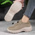 Women's khaki flyknit drawstring sock like fit wide toe shoe sneaker 05
