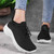 Women's black white flyknit drawstring sock like fit wide toe shoe sneaker 02