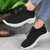Women's black white flyknit drawstring sock like fit wide toe shoe sneaker 08