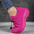 Women's pink red flyknit drawstring sock like fit wide toe shoe sneaker 04