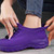 Women's purple flyknit drawstring sock like fit wide toe shoe sneaker 06