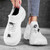 Women's white flyknit drawstring sock like fit wide toe shoe sneaker 02