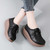 Women's black sewn accents plain lace up rocker bottom shoe sneaker 03