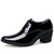 Men's black patent point toe high heel oxford dress shoe 01