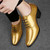 Men's golden patent point toe high heel oxford dress shoe 08