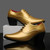 Men's golden patent point toe high heel oxford dress shoe 09