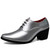 Men's silver patent point toe high heel oxford dress shoe 01