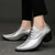 Men's silver patent point toe high heel oxford dress shoe 05