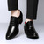 Men's black urban point toe high heel oxford dress shoe 06
