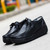 Women's black hollow out lace up rocker bottom shoe sneaker 06