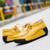 Women's yellow hollow out lace up rocker bottom shoe sneaker 09