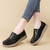Women's black casual plain sewn accents slip on shoe loafer 08