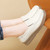 Women's beige casual plain sewn accents slip on shoe loafer 05