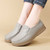 Women's grey casual plain sewn accents slip on shoe loafer 06
