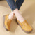 Women's yellow casual plain sewn accents slip on shoe loafer 03