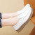 Women's white casual plain sewn accents slip on shoe loafer 02