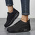 Women's black flyknit texture rocker bottom shoe sneaker 02