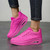 Women's pink red flyknit texture rocker bottom shoe sneaker 02