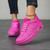 Women's pink red flyknit texture rocker bottom shoe sneaker 04