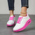 Women's white flyknit texture rocker bottom shoe sneaker 04