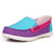 Blue multi color fashion label cambric slip on sneaker 01