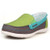 Green multi color fashion label cambric slip on sneaker 01