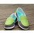 Green multi color fashion label cambric slip on sneaker 09