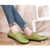 Simply retro green leather lace up shoe 03