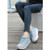 Blue mesh design leather rocker bottom shoe sneaker 08