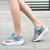 Women's blue multi style design lace up rocker bottom sandal 04