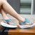 Women's blue multi style design lace up rocker bottom sandal 05