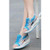 Blue multi style design lace up rocker bottom sandal 05