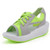 Green multi style design lace up rocker bottom sandal 01