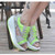 Green multi style design lace up rocker bottom sandal 07